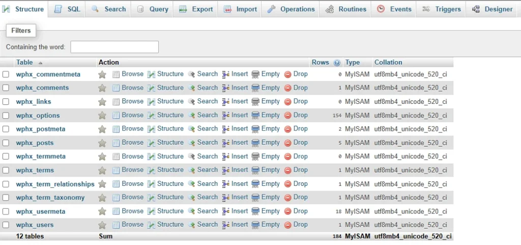 cPanel dashboard Databases section with phpMyAdmin icon highlighted showing where to click to open it