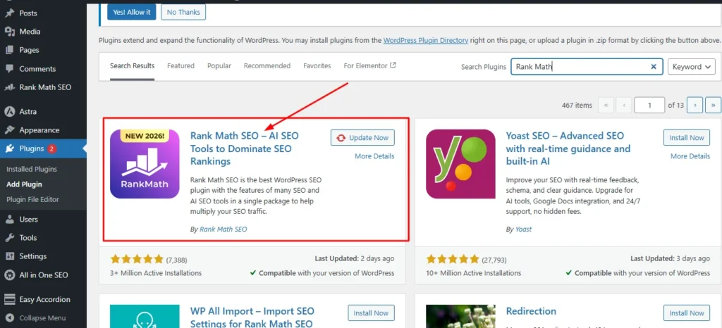 Installing a local SEO plugin in WordPress for business optimization
