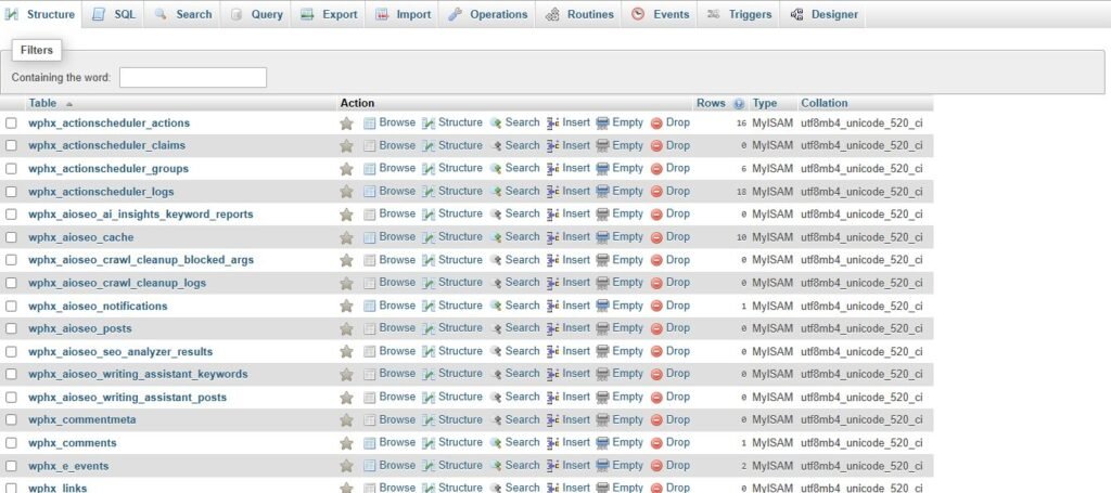 Secure WordPress database with strong password protection and encrypted user data