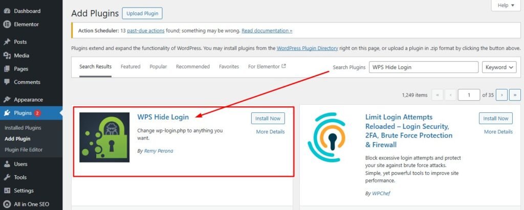WPS Hide Login plugin changing WordPress login URL from wp-admin to custom secure login path