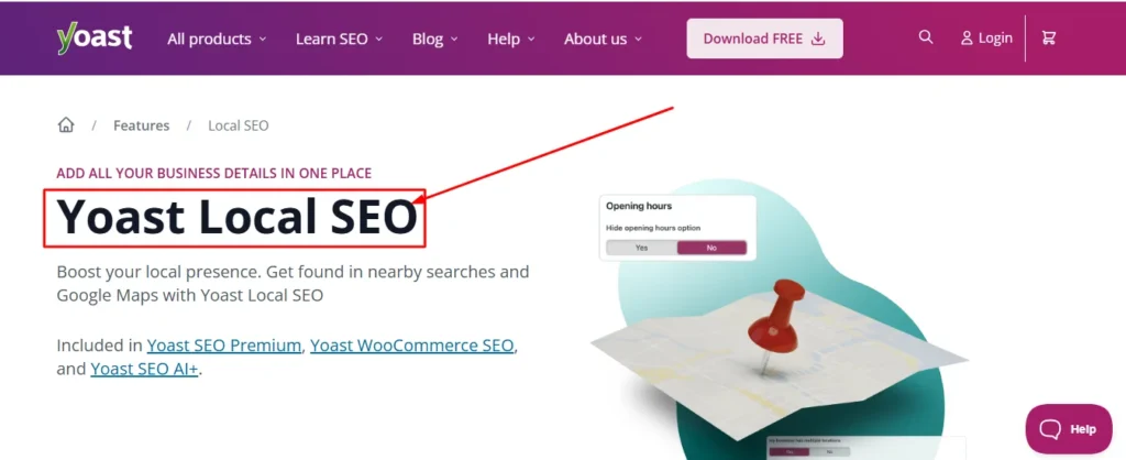 Yoast Local SEO plugin setup interface in WordPress for business information